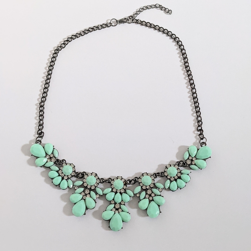 Fashion Statement Turquoise Silver Chain Necklace